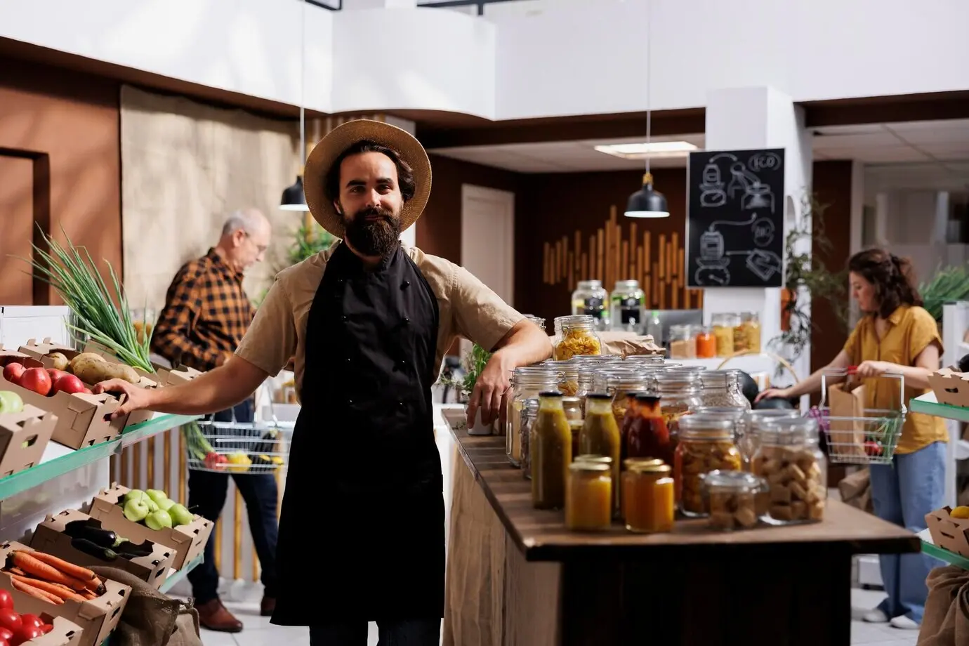 Porträt einer Person, die einen Zero-Waste-Laden betreibt